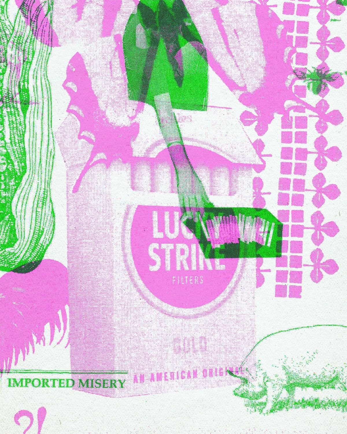 粉绿 Riso 印刷拼贴